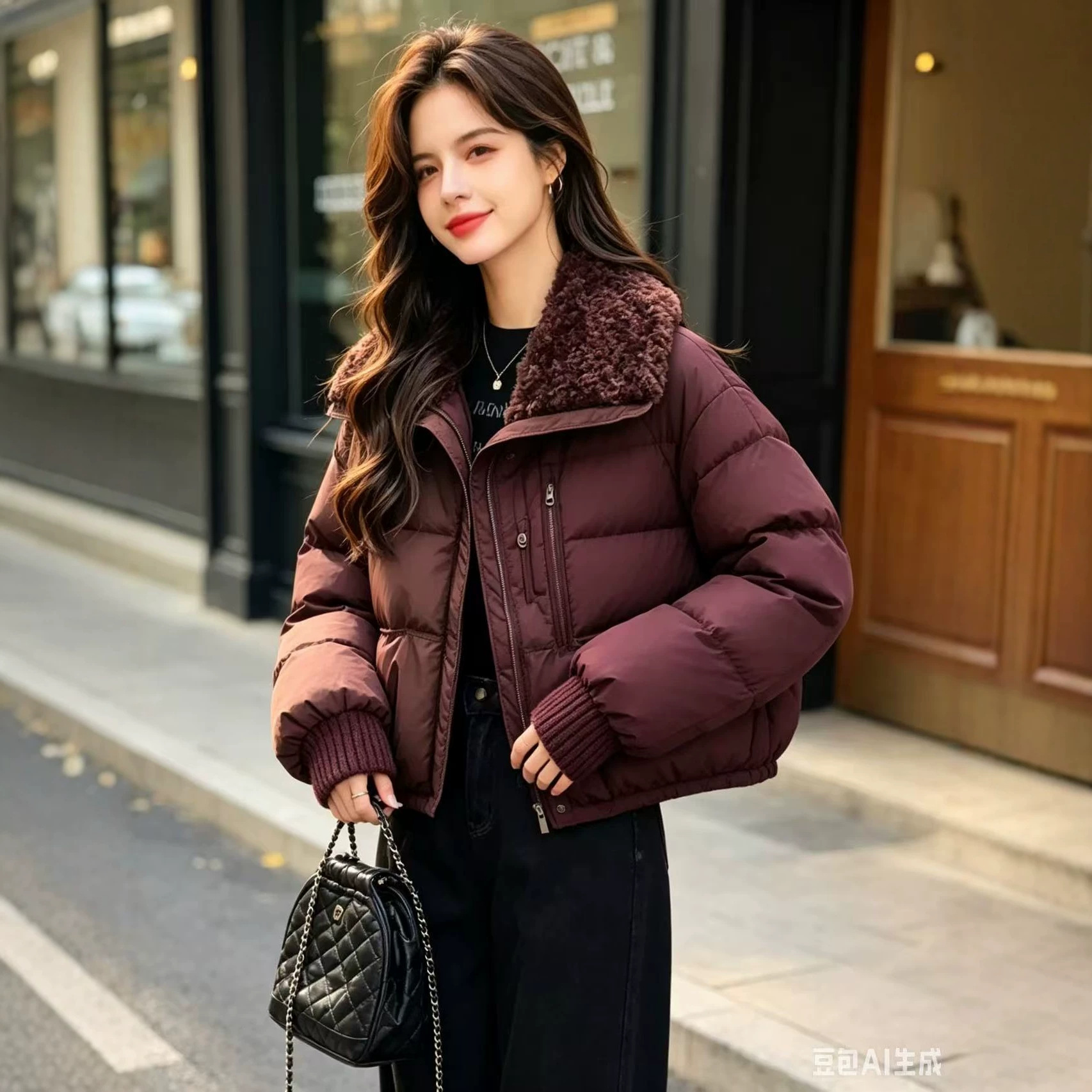 کاپشن پفکی یقه خزدار
