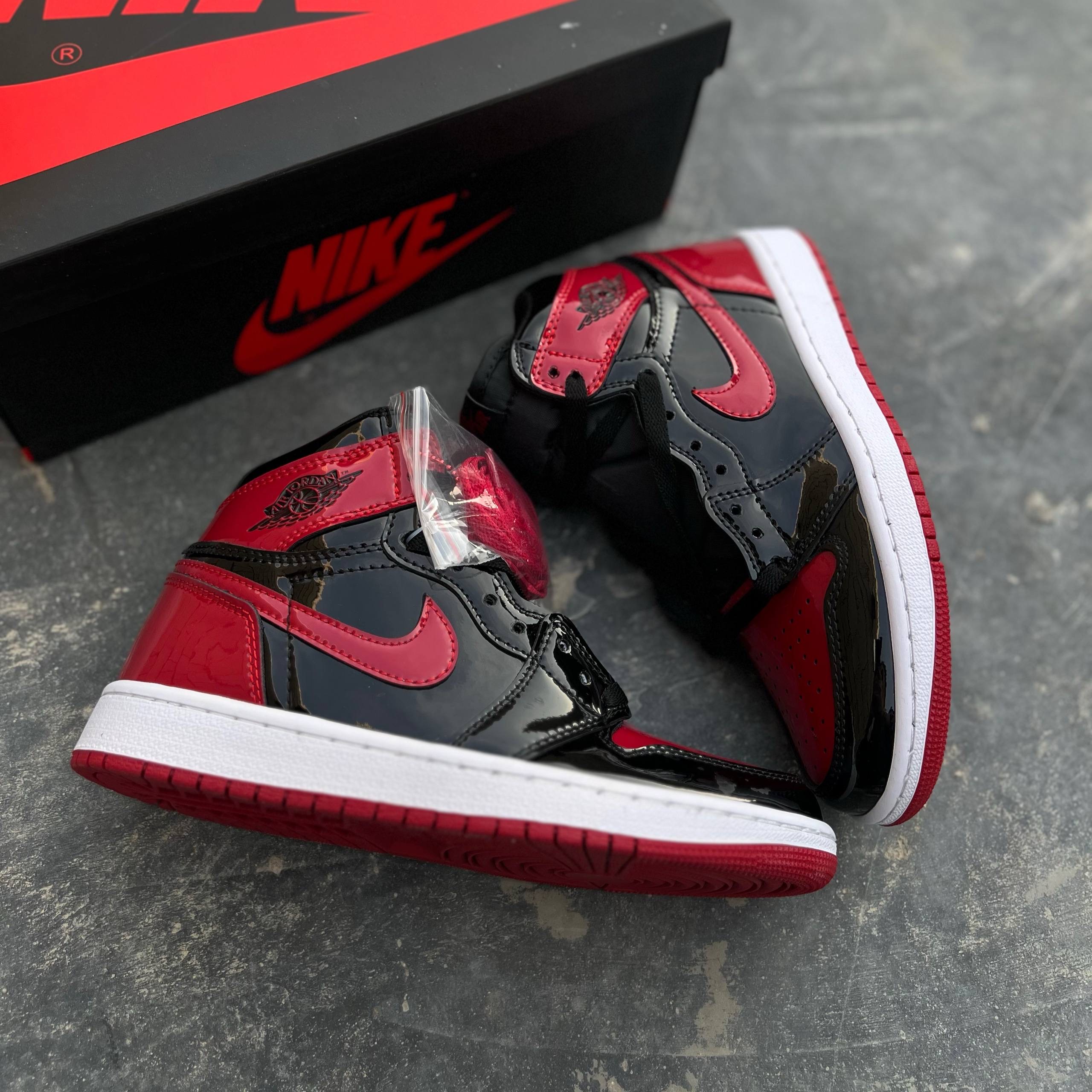 نایک جردن وان ورنی قرمز Nike Air Jordan1 Patent Bred 138