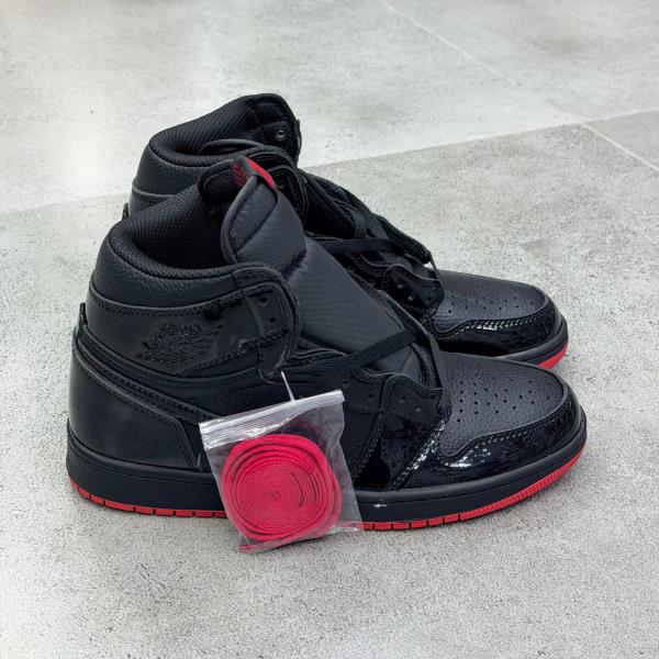 نایک ایر جردن وان پتنت برد Air Jordan 1 Retro High OG Patent Bred 91