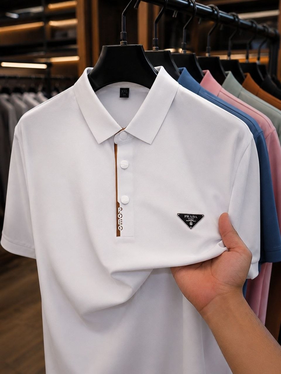 تیشرت یقه دار برند PRADA پرادا کد 22489