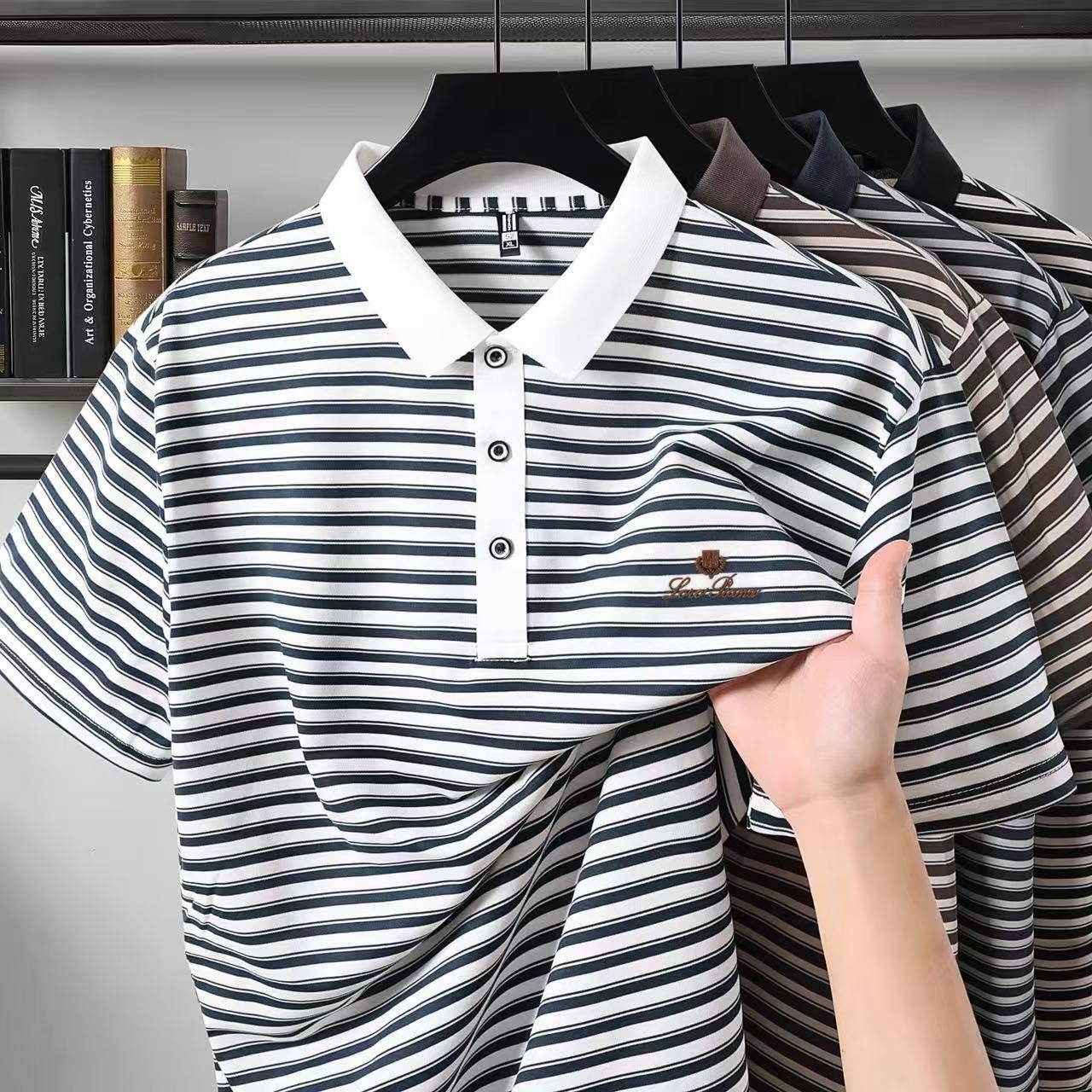 تیشرت یقه دار راه راه برند Loro Piana کد 1018