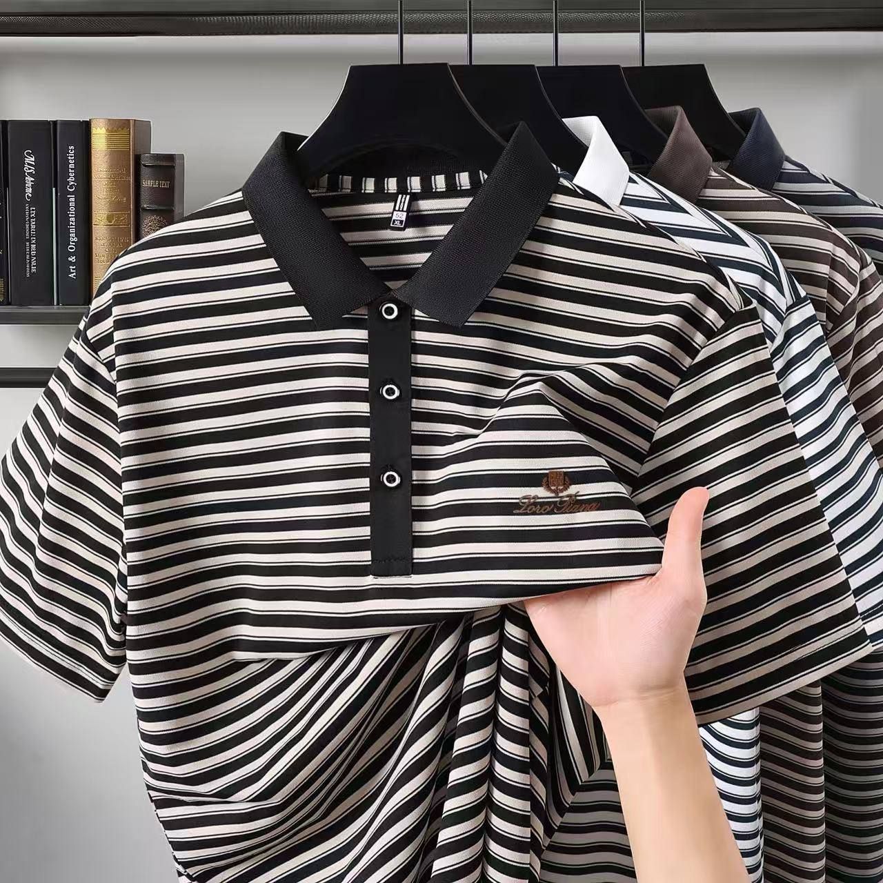 تیشرت یقه دار راه راه برند Loro Piana کد 1018