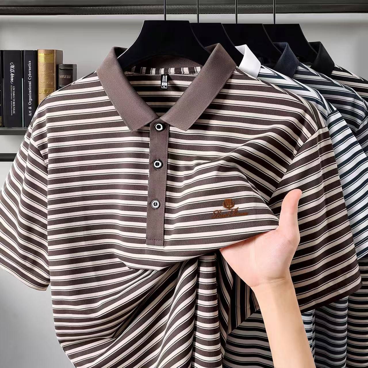 تیشرت یقه دار راه راه برند Loro Piana کد 1018