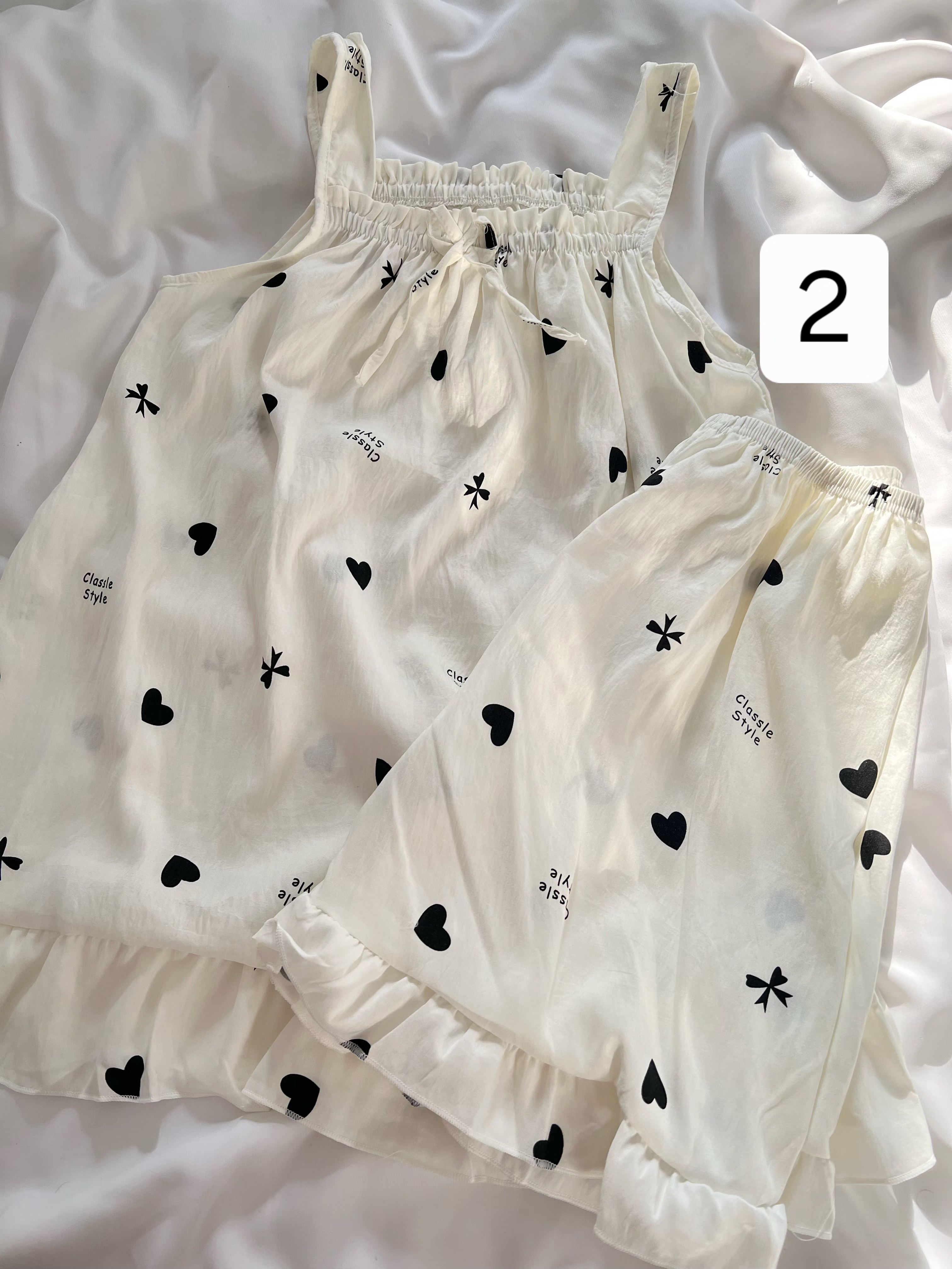 ست تاپ و شرتک نخی