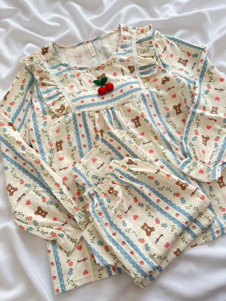 ست دو تیکه بلوز و شلوار نخی 10926