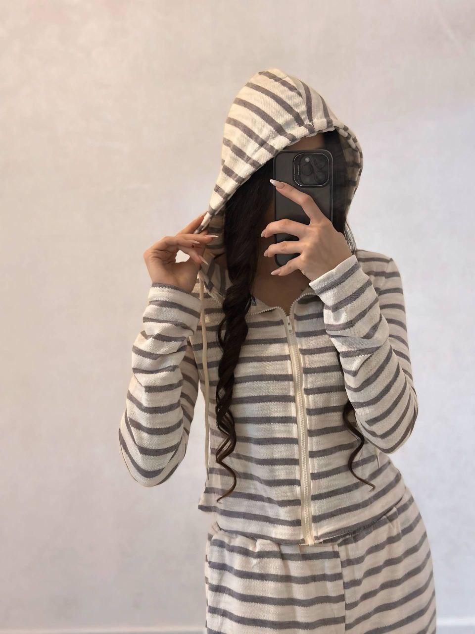 ست سویشرت و شلوار بگ راه راه 