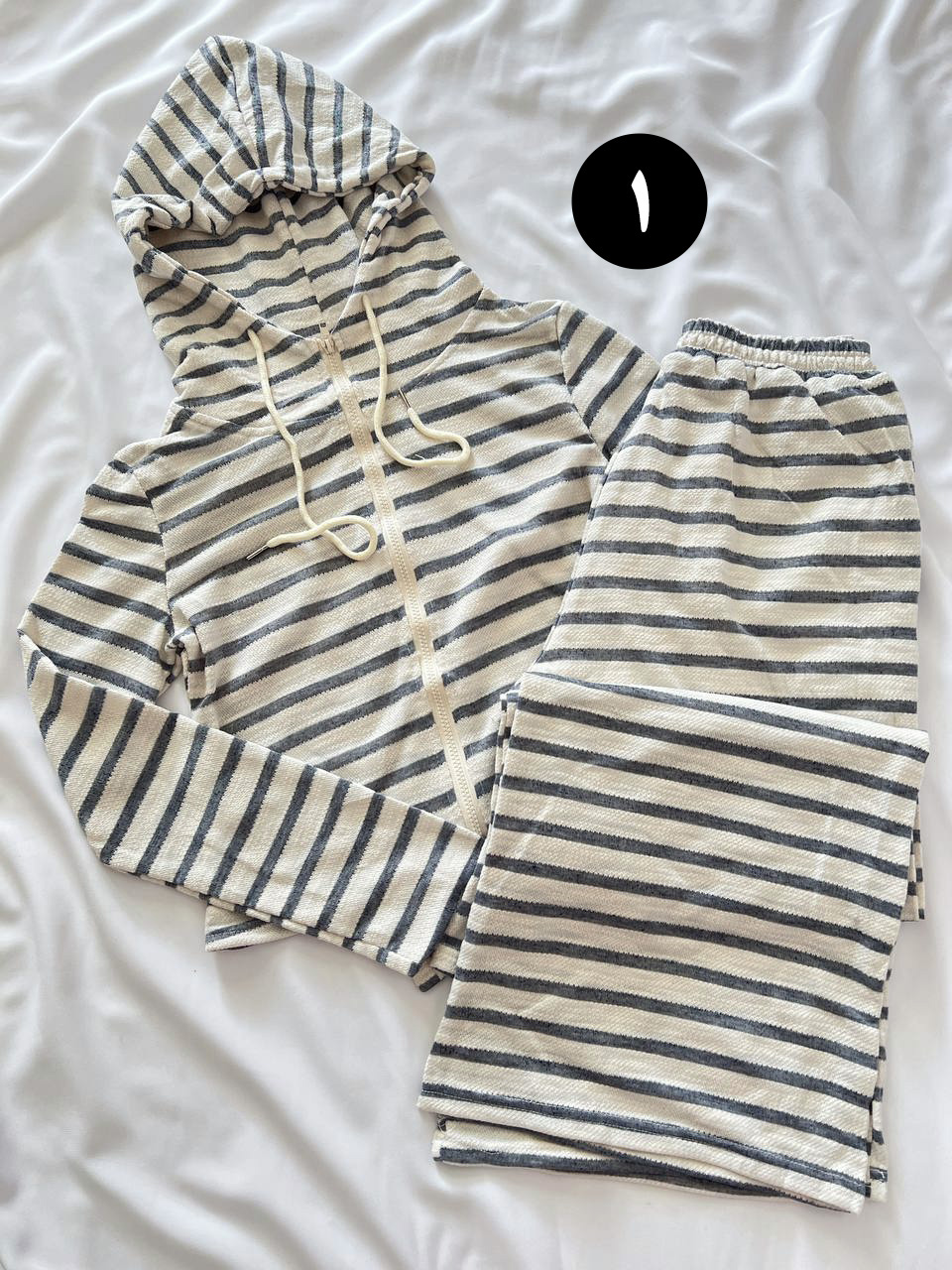 ست سویشرت و شلوار بگ راه راه 10128