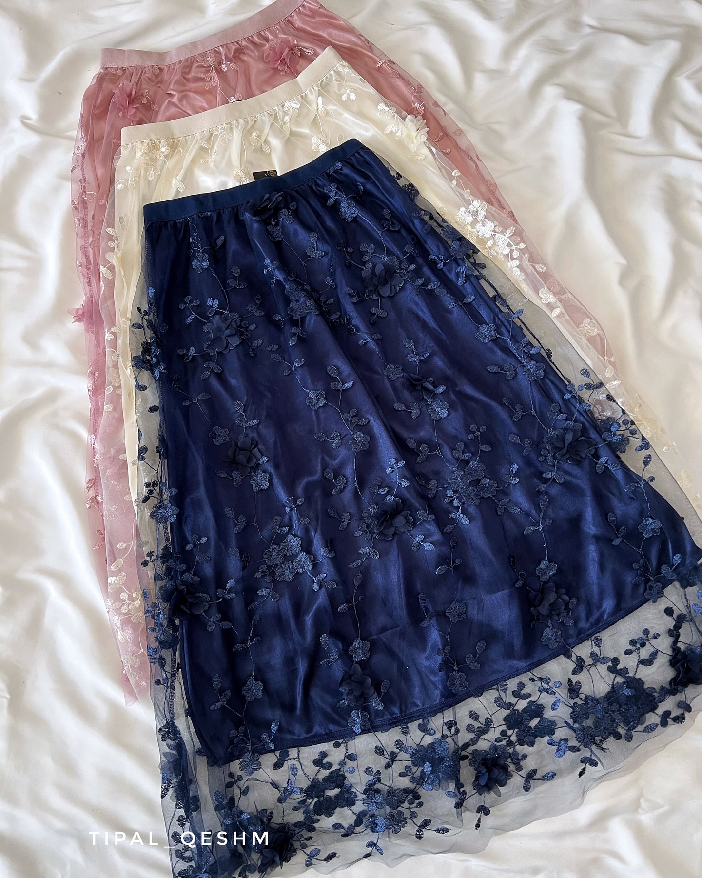 دامن توری گل برجسته 9808