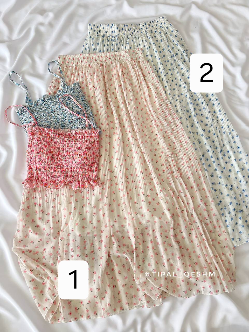 دامن گلدار پلیسه 9962