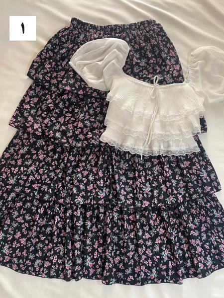 دامن گلدار چهار طبقه 9887