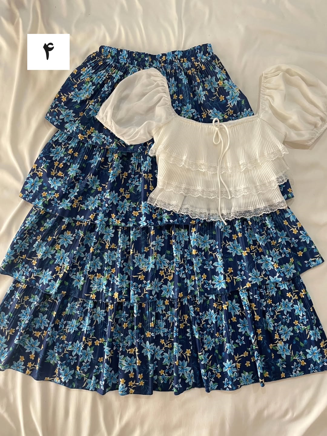 دامن گلدار چهار طبقه