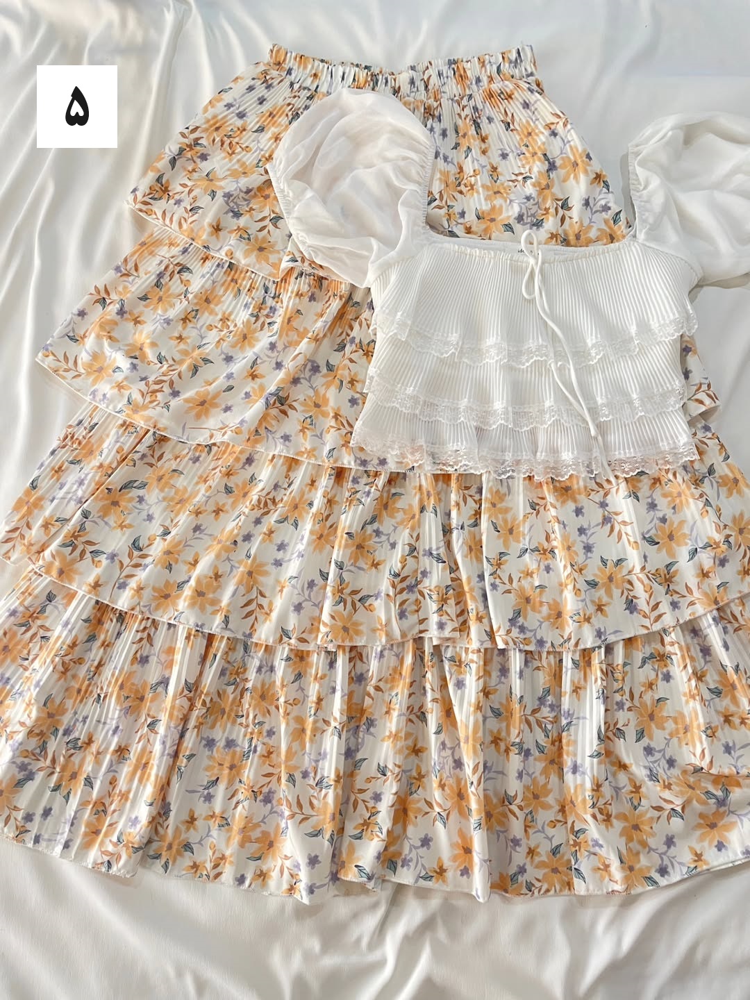 دامن گلدار چهار طبقه