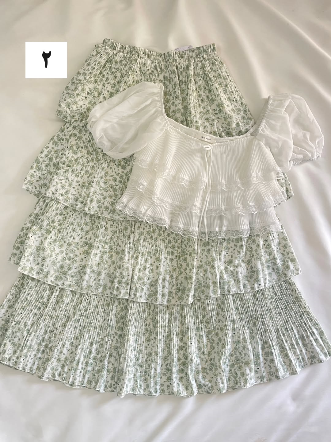 دامن گلدار چهار طبقه