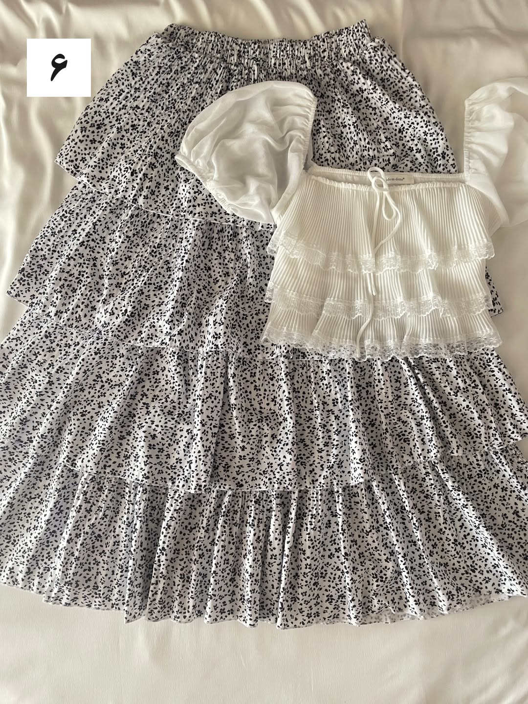 دامن گلدار چهار طبقه