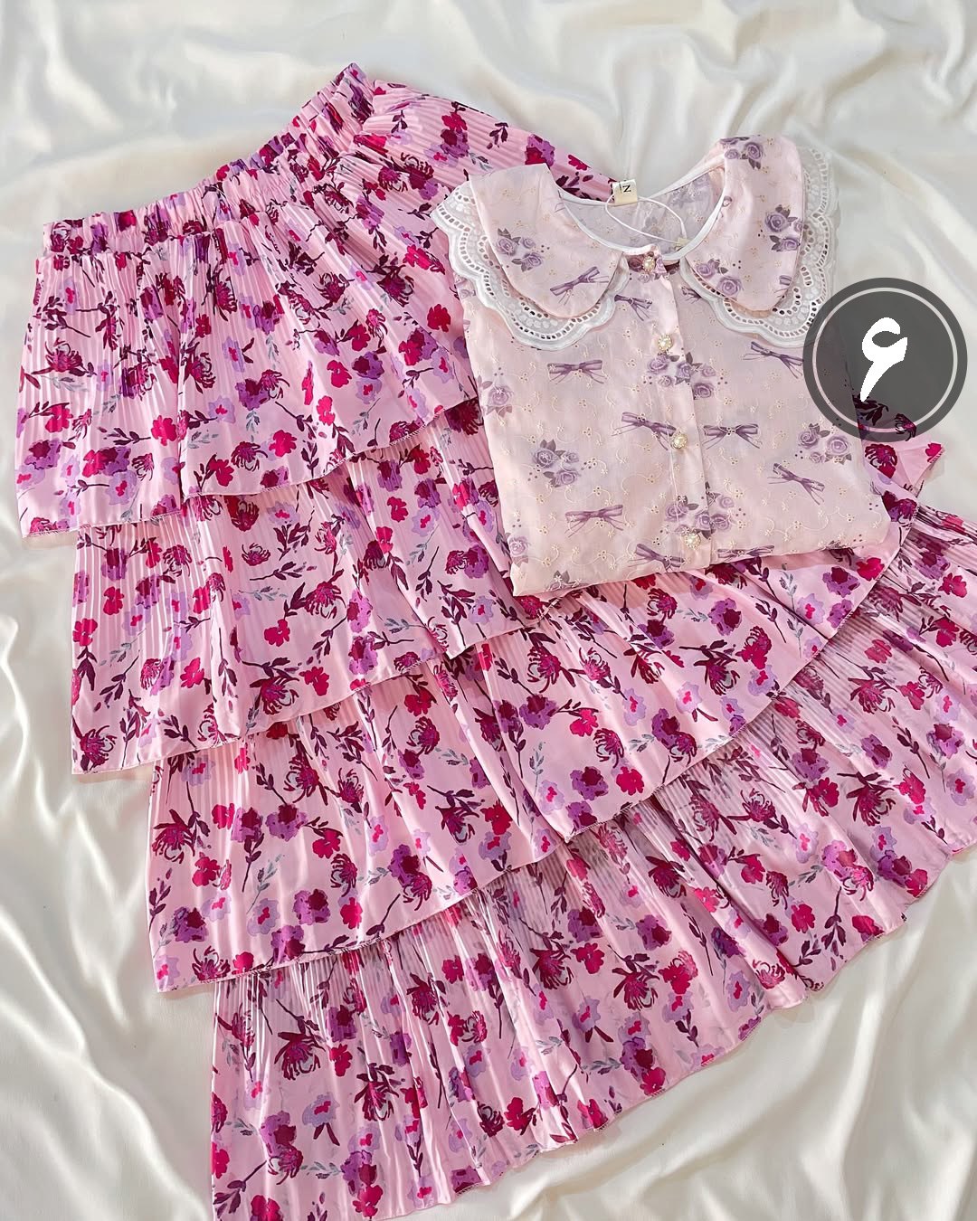 دامن گلدار چهار طبقه