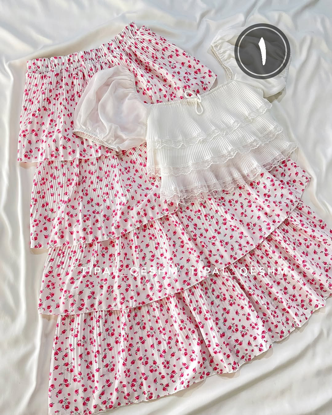 دامن گلدار چهار طبقه 9929