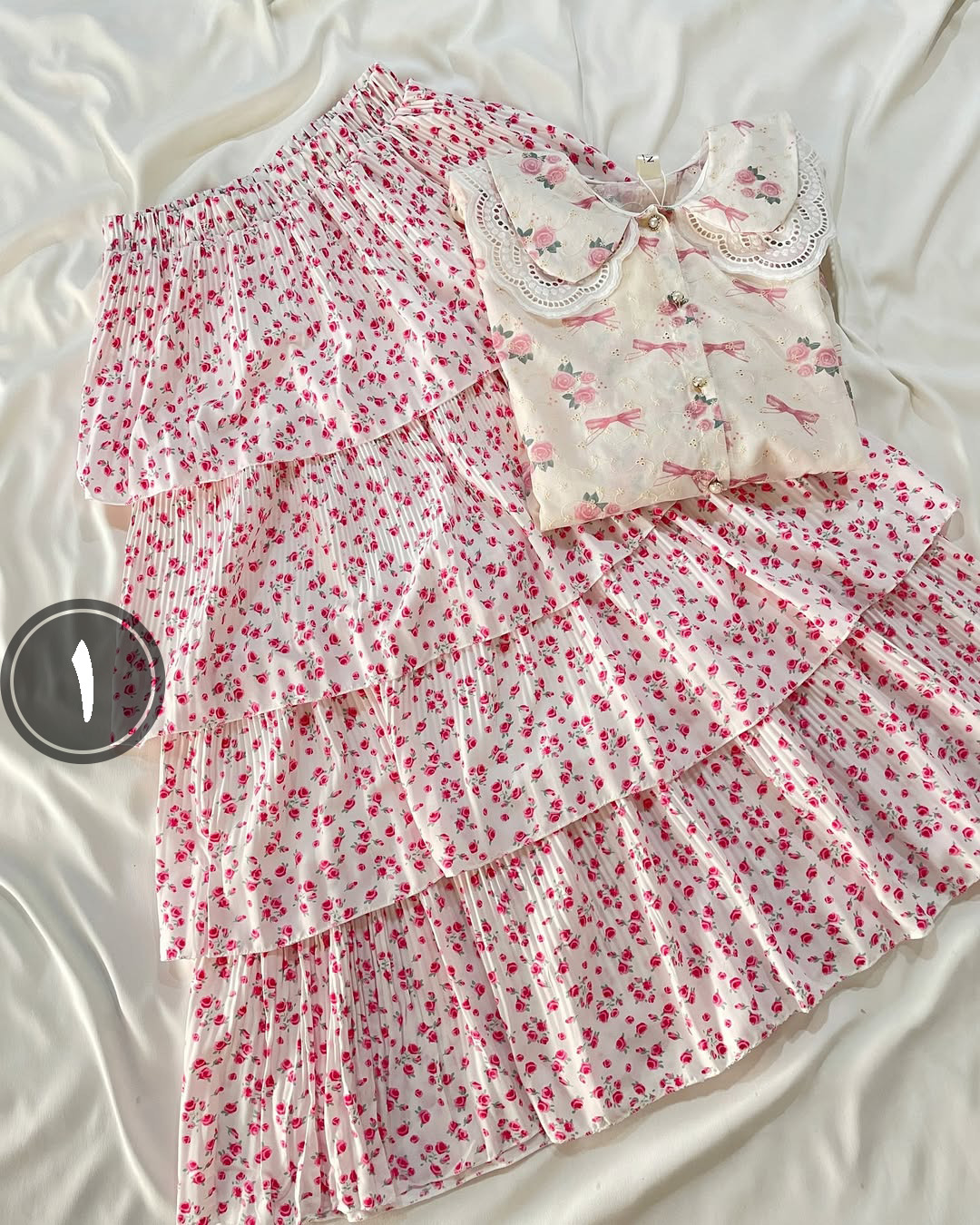 دامن گلدار چهار طبقه