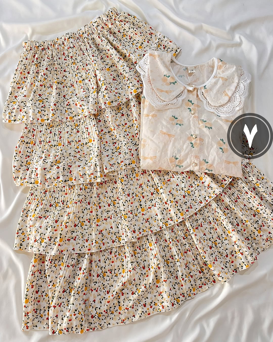 دامن گلدار چهار طبقه