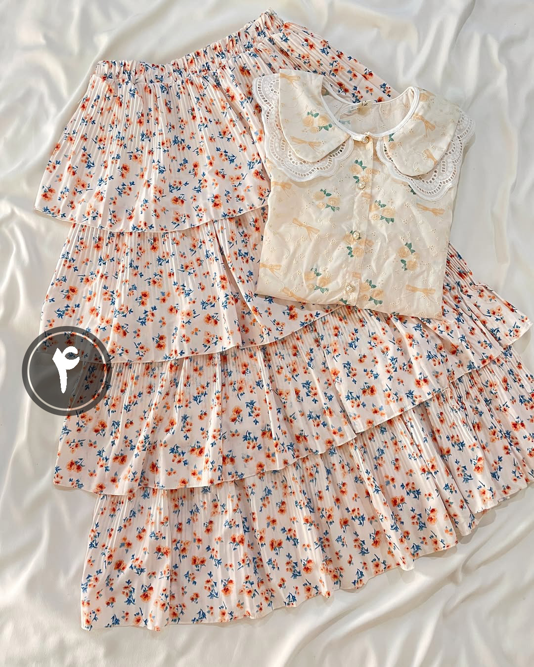 دامن گلدار چهار طبقه