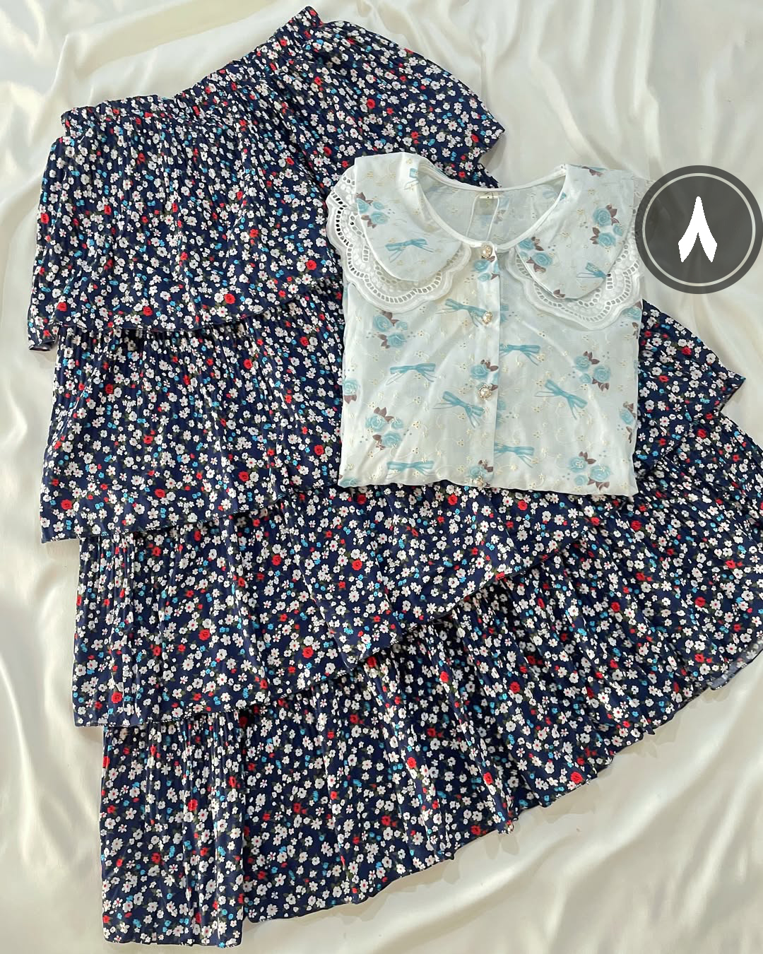 دامن گلدار چهار طبقه