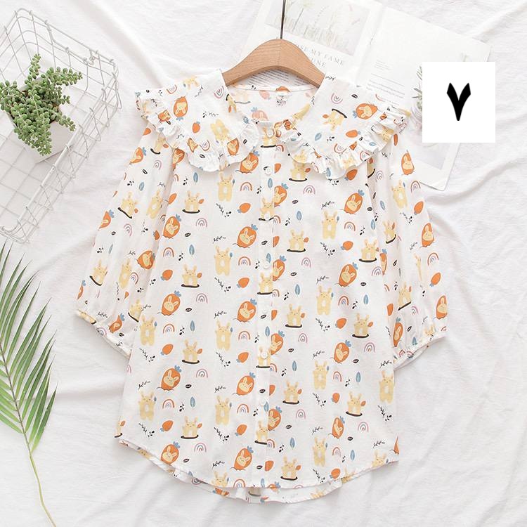 شومیز یقه ب ب عروسکی استین سه ربع