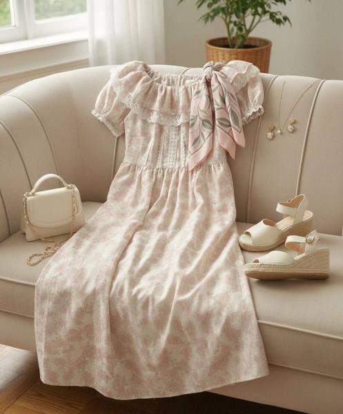 پیراهن بلند نخی مجلسی زنانه 10022