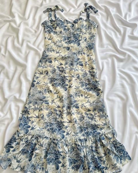 پیراهن بلند گلدار زنانه 9944