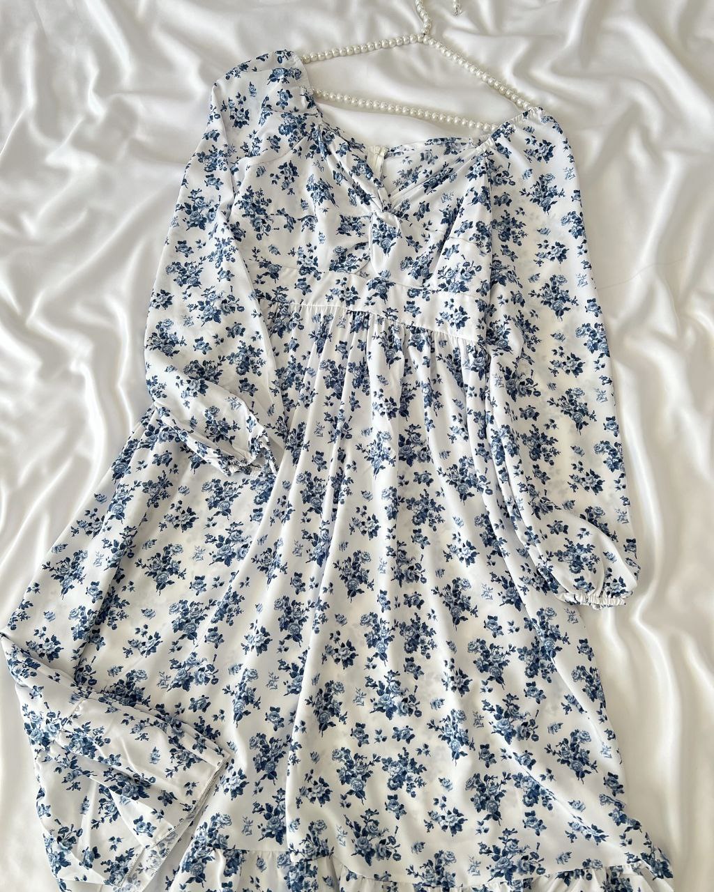 پیراهن گلدار نخی