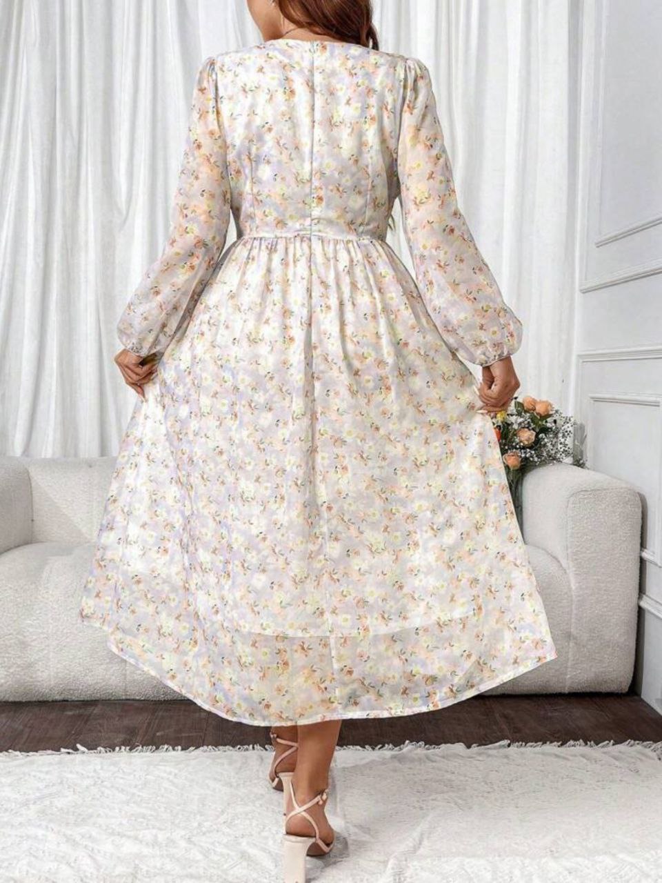 پیراهن گلدار قواره بزرگ