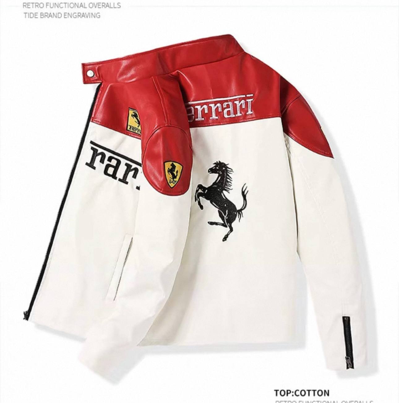  کاپشن چرم موتور سواری فراری کد 162