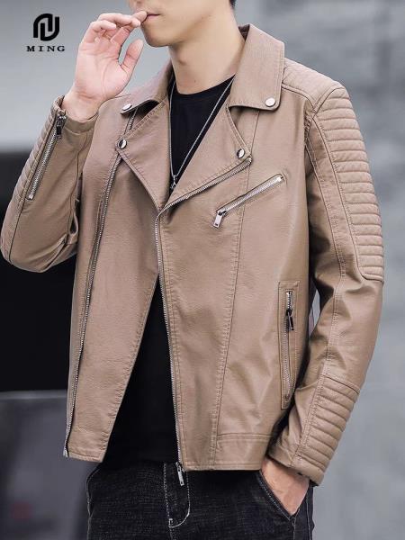 کاپشن چرم یقه انگلیسی کد 2667