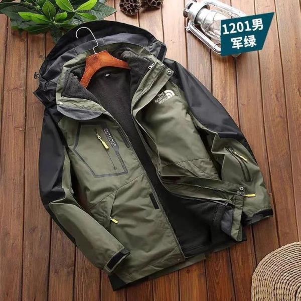 کاپشن دو پوش پلار دار دو قلو (گورتکس) مارک North face کد 1201N